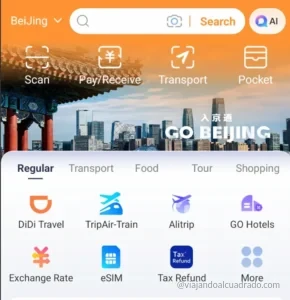 Listado de aplicaciones que ofrece AliPay - Viajando al Cuadrado