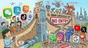 Imagen ilustrativa del Gran Cortafuegos chino - Viajando al Cuadrado